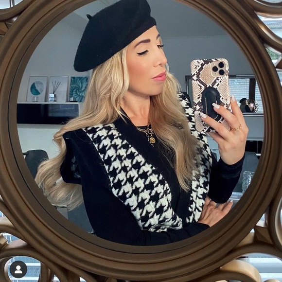 MANGO houndstooth knit jeweled vest blogger favorite - Picture 7 of 16